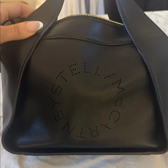 Stella McCartney Black Tote with Logo Strap - Picture 2 of 8